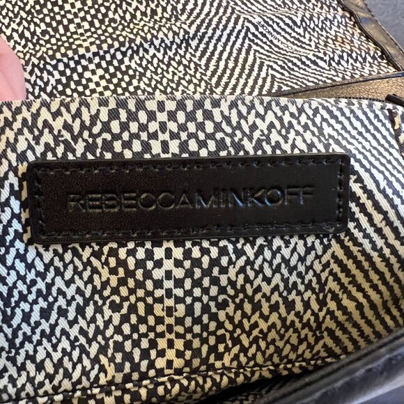 Authentic Rebecca Minkoff Chevron Quilted Love Crossbody Bag Black - Picture 9 of 10